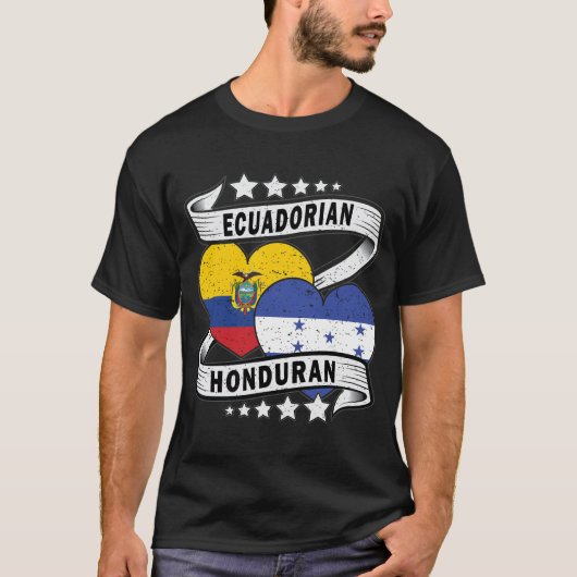 Hondurese en Ecuadoraanse vlag T-shirt (Voorkant)