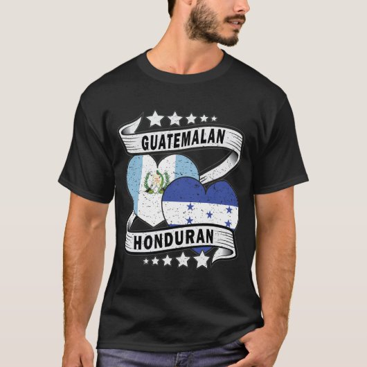 Hondurese en Guatemalteekse vlag T-shirt (Voorkant)