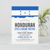 Hondurese keuken | Party Flag Witte Uitnodiging (Staand voorkant)
