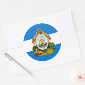 Hondurese vlag en wapenschild, vlag van Honduras Ronde Sticker (Envelop)