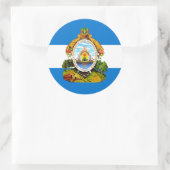 Hondurese vlag en wapenschild, vlag van Honduras Ronde Sticker (Tas)