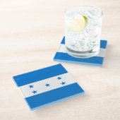 Hondurese vlag glazen onderzetter (Schuin)