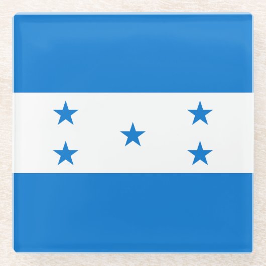 Hondurese vlag glazen onderzetter (Voorkant)