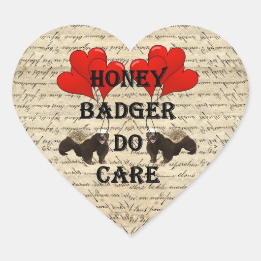 Hone badger, zorg hart sticker (Voorkant)