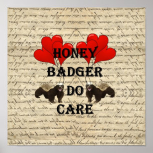 Hone badger, zorg poster
