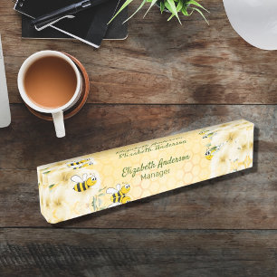 Honecomb blij met hommels tropische floralen naambordje