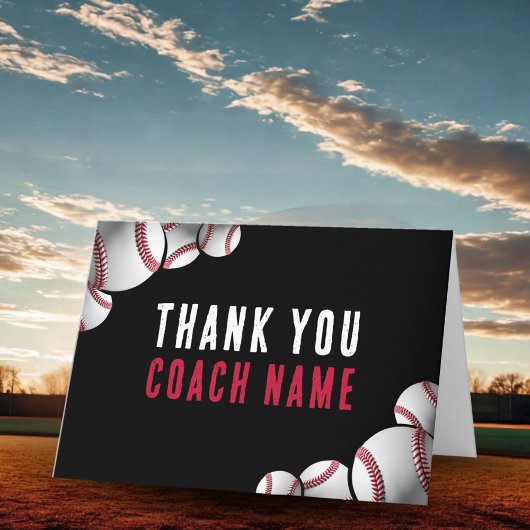 Honenaam honkbalcoach  bedankkaart