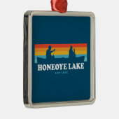 Honeoye Lake New York Canoe Metalen Ornament (Rechts)