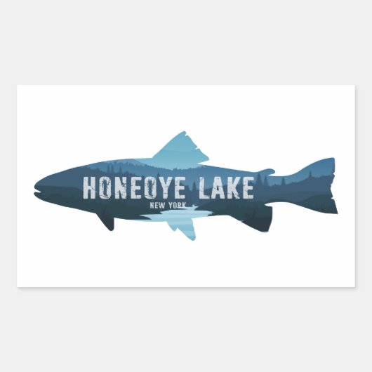 Honeoye Lake New York Fish Rechthoekige Sticker (Voorkant)