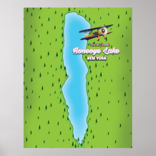 Honeoye Lake New York kaart Poster