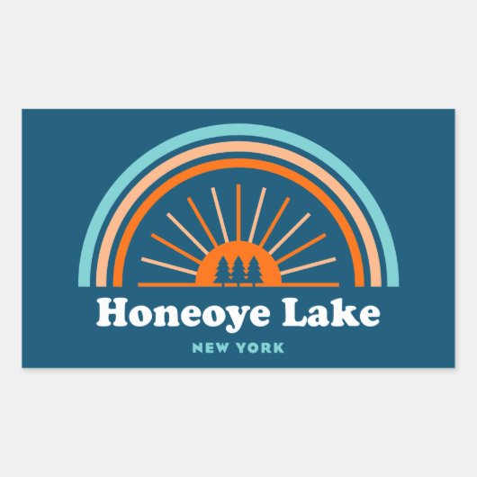 Honeoye Lake New York Rainbow Rechthoekige Sticker (Voorkant)