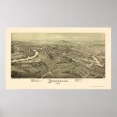 Honesdale, PA Panoramic Map - 1890 Poster (Voorkant)