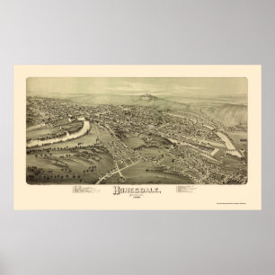 Honesdale, PA Panoramic Map - 1890 Poster
