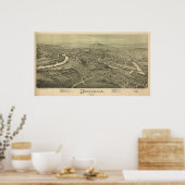Honesdale Pennsylvania 1890 Antiek Panorama Poster (Keuken)