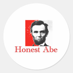"Honest Abe" Abe Lincoln Art T-Shirt & Gifts Ronde Sticker