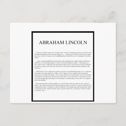 Honest Abe alternatieve indeling Briefkaart (Voorkant)