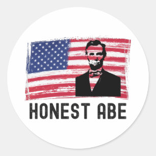 Honest Abe, de Grote Emancipator Klassic Round St. Ronde Sticker