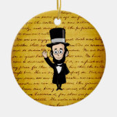 Honest Abe en Zijne Gettysburg Adres Keramisch Ornament (Voorkant)