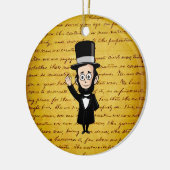 Honest Abe en Zijne Gettysburg Adres Keramisch Ornament (Links)