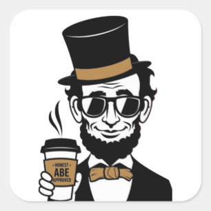 Honest Abe Vierkante Sticker