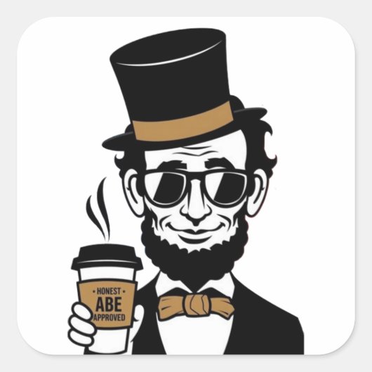 Honest Abe Vierkante Sticker (Voorkant)