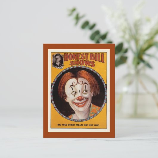 Honest Bill  Circus Briefkaart (Staand voorkant)