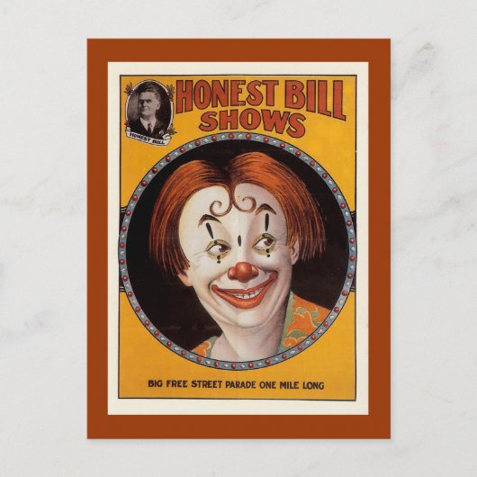 Honest Bill  Circus Briefkaart (Voorkant)