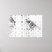 Honest Black Halftone Effect Vrouw Glance Canvas Afdruk (Voorkant)