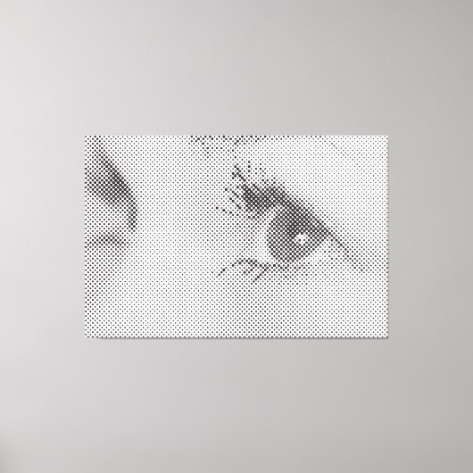 Honest Black Halftone Effect Vrouw Glance Canvas Afdruk (Voorkant)