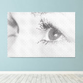 Honest Black Halftone Effect Vrouw Glance Canvas Afdruk (Insitu (Houten vloer))