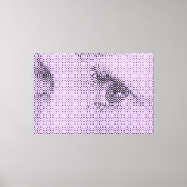 Honest Black&Lila Halftone Effect Vrouw Glance Canvas Afdruk