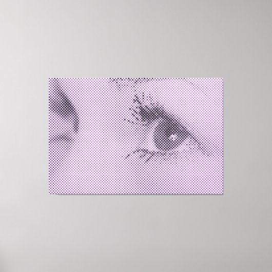 Honest Black&Lila Halftone Effect Vrouw Glance Canvas Afdruk (Voorkant)
