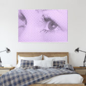 Honest Black&Lila Halftone Effect Vrouw Glance Canvas Afdruk (Insitu (Slaapkamer))