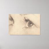 Honest Black&Salmon Halftone Effect Vrouw Glance Canvas Afdruk (Voorkant)