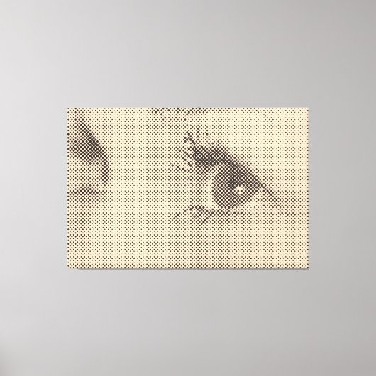Honest Black&Salmon Halftone Effect Vrouw Glance Canvas Afdruk (Voorkant)