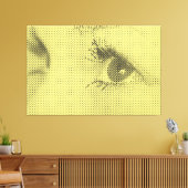 Honest Black&Yellow Halftone Effect Vrouw Glance Canvas Afdruk (Insitu (Woonkamer))