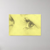 Honest Black&Yellow Halftone Effect Vrouw Glance Canvas Afdruk (Voorkant)
