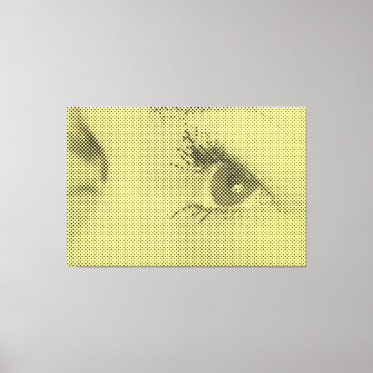 Honest Black&Yellow Halftone Effect Vrouw Glance Canvas Afdruk (Voorkant)