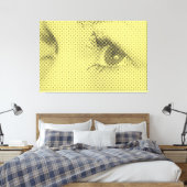 Honest Black&Yellow Halftone Effect Vrouw Glance Canvas Afdruk (Insitu (Slaapkamer))