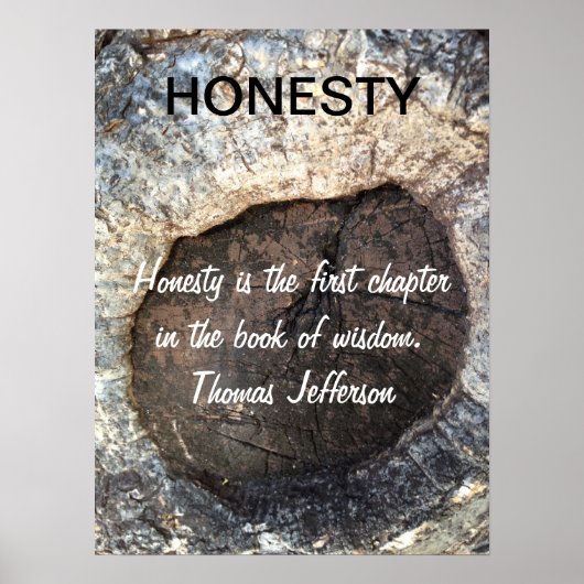HONESTY Inspirerend Quote Jefferson Poster (Voorkant)