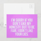 HONESTY INSULTS SORRY U LIGT VAN COMMENTAAR EXPRES BRIEFKAART (Voorkant / Achterkant)