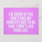 HONESTY INSULTS SORRY U LIGT VAN COMMENTAAR EXPRES BRIEFKAART (Voorkant)