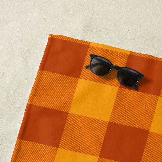 Honey Amber Buffalo Check Strandlaken (In situ)