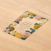 Honey Amber, Caramel Rose & Soft Marzipan Wedding Acryl Uitnodigingen (Laagn)