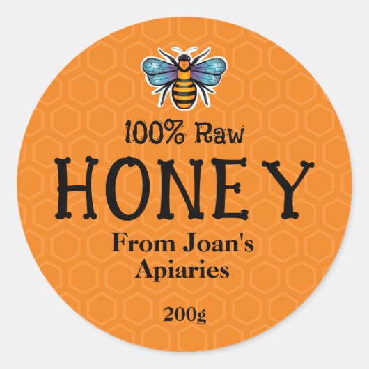 Honey Apiary Container Label Sticker (Voorkant)