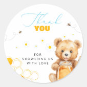 Honey Baby Beer Modern Baby shower Dank u Ronde Sticker (Voorkant)