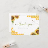 Honey Baby shower Dank je Kaart (Voorkant / Achterkant in situ)
