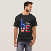 Honey Badger American Flag Sunglasses 4th of July T-shirt (Voorkant volledig)