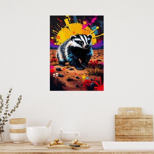 Honey Badger Artwork Poster (Keuken)