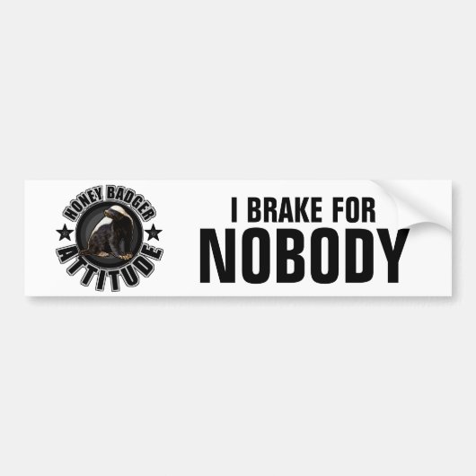 Honey Badger ATTITUDE - Rond design Bumpersticker (Voorkant)
